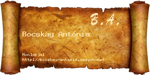 Bocskay Antónia névjegykártya